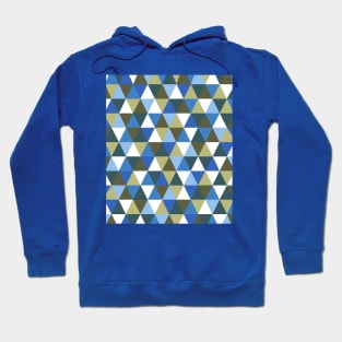 Blue and Green Geometric Pattern Hoodie